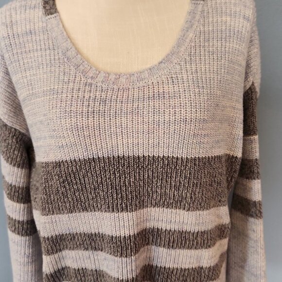 Victoria's Secret color block striped cable knit Chunky slouchy sweater - Picture 2 of 5